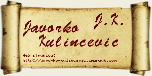 Javorko Kulinčević vizit kartica